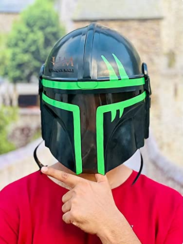 R.K GLOCAL ENTERPRISES Mittelalterlicher Boba Fatt Mandalorianer-Helm, Geschenk, Nachbildung, tragbar, Mandalorian-Maske, Helm, schwarz, Cosplay-Kostüm von R.K GLOCAL ENTERPRISES