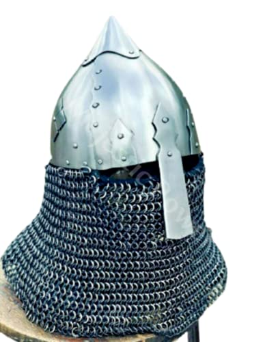 R.K GLOCAL ENTERPRISES Mittelalterlicher Wikingerhelm Ritterhelm mit Aventail X Mass 18 Gauge Stahl Limited Play von R.K GLOCAL ENTERPRISES