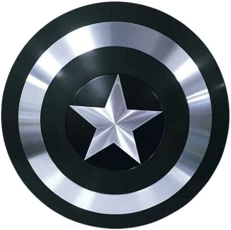 R.K GLOCAL ENTERPRISES Mittelalterliches schwarzes Captain America-Schild, Metallrequisite, Nachbildung von R.K GLOCAL ENTERPRISES