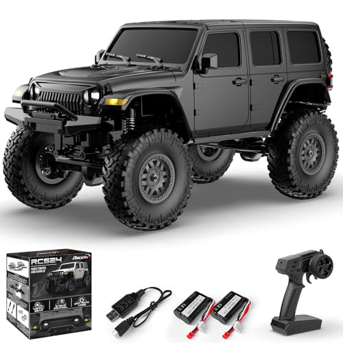 RACENT 1:24 4WD Off-Road RC Auto mit Metallkarosserie und hochwertigem Motor (Schwarz) RACENT 1:24 4WD Off-Road RC Auto mit Metallkarosserie und hochwertigem Motor (Schwarz) von RACENT