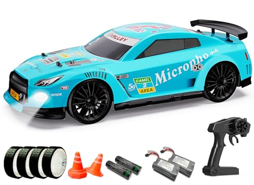 RACENT Ferngesteuertes Auto für Kinder ab 8 Jahren – 2,4 GHz RC Driftauto (Maßstab 1:14) mit LED-Lichtern (Blau) von RACENT