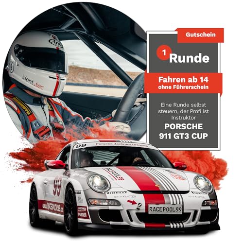 Racepool99 Erlebnis Gutschein - 1 Runde selber Fahren mit Porsche 911 GT3 auf Rennstrecke Sachsenring/Geschenke für Autoliebhaber/Geschenkidee für Männer von RACEPOOL99 Steve Mizera