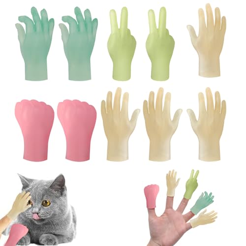 RAFIYU Kleine Hände Fingerpuppe Set, 10 Stück Mini Finger Verfärbung im Sonnenlicht, Lustige Minihände für Geburtstagsfeiern Haustiere Katzen Spiele Party von RAFIYU