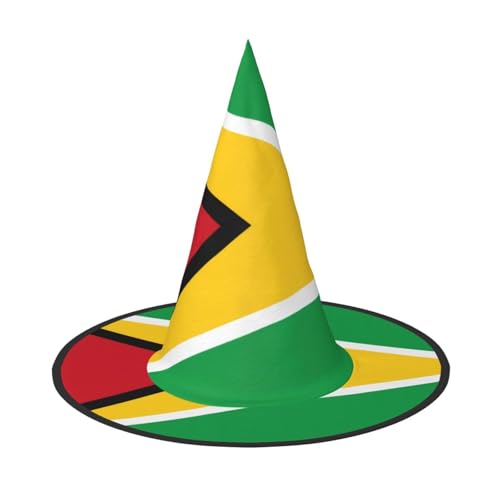 RAIZHE Flagge von Guyana, gruseliger Halloween-Hexenhut, 1 Stück, Premium-Kostüm-Zubehör für Partys, Karneval, Rollenspiele, Halloween-Hut von RAIZHE