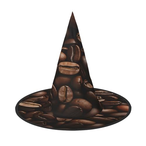 RAIZHE Schwarze Kaffeebohnen, gruseliger Halloween-Hexenhut, 1 Stück, Premium-Kostüm-Zubehör für Partys, Karneval, Rollenspiele, Halloween-Hut von RAIZHE