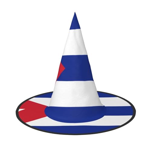 RAIZHE Spooktacular Halloween-Hexenhut mit kubanischer Flagge, 2 Stück, Premium-Kostüm-Zubehör für Partys, Karneval, Rollenspiele, Halloween-Hut von RAIZHE