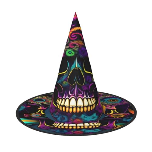 RAIZHE Spooktacular Hexenhut mit psychischem Skelett, 2 Stück, Premium-Kostüm-Zubehör für Partys, Karneval, Rollenspiele, Halloween-Hut von RAIZHE