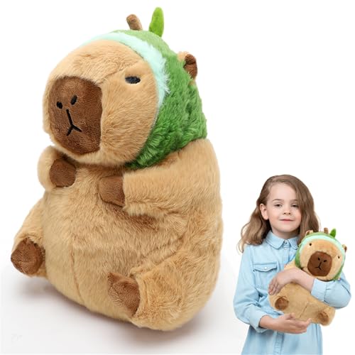 RANJIMA Capybara Plüschtier, Capybara Kuscheltier mit Avocado, 30cm Niedliche Capybara Stofftier, Capybara Puppen Niedlichen Plüschk Puppe, Plüschtier Weiches Kissenspielzeug Geschenk for Kinder von RANJIMA