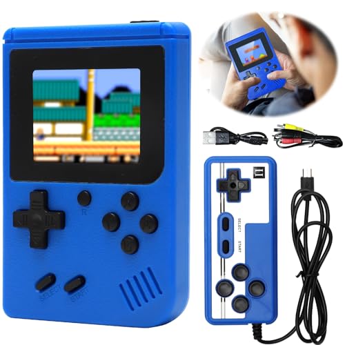 RANJIMA Handheld Spielkonsole, Retro Handheld Konsole mit 500 Klassischen Spielen 3-Zoll-LCD-Bildschirm Tragbare Spielekonsole,Game Console für Zwei-Spieler-Spiel und Tv-Ausgang, Kinder und Erwachsene von RANJIMA