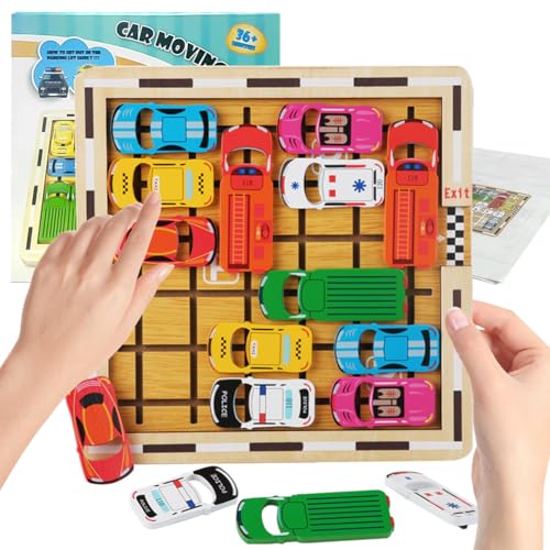 RANJIMA Rush Hour Spiel, Auto Spielzeug Stauspiel Logikspiel,Traffic Jam Game, Denken Logik Puzzle Spiele ab 3 4 5 6 7 8 Jahren, Brettspiele Kinderspielzeug Familienspiel Reisespiel für Jungen Mädchen von RANJIMA