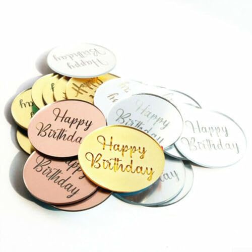 Cupcake-Scheiben für Geburtstag, Acryl, Roségold, Party, Feier, 10 Stück, Rotgold, 10 Stück von RANRAO