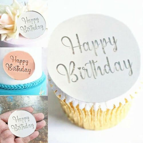 Cupcake-Scheiben für Geburtstag, Acryl, Roségold, Party, Feier, 5 Stück, goldfarben, 10 Stück von RANRAO