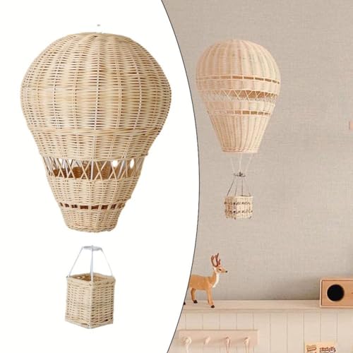 RANRAO Purely Handgewebte Rattan Heißluftballon Kinderzimmer Vorschule Deko Wanddeko Böhmische Kindergarten Deko Foto Requisiten Beige, 1511279709 von RANRAO