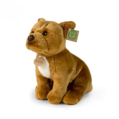 RAPPA Staffordshire Bullterrier Plüschhund braun sitzend 30 cm UMWELTFREUNDLICH von RAPPA