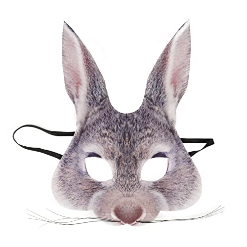 RAPPA Lebensechte Tiermaske Hase - Karnevalsmaske Hasenmaske - Unisex-Kinder - Kinder - Tiere von RAPPA