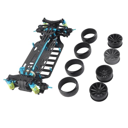 RASTKY RC -Abstandsrahmen der Drosselabsorption mit 4WD -Antrieb, Aluminiumlegierung Motor Basis CNC, für TT01/TT01E 1/10 RC Automobilmodell, Easy, Blue + Black, 1 Spiel für Athols von RASTKY