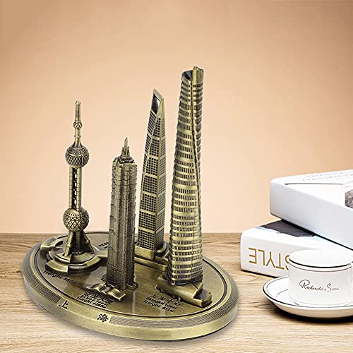 RASTKY Shanghai Oriental Pearl Tower-Modell, Zartes Galvanisiertes Gebäude, Souvenir für Büro, Schlafzimmer, Veranda, Bronze-Gold-Größenoptionen (Bronze-Klein) von RASTKY