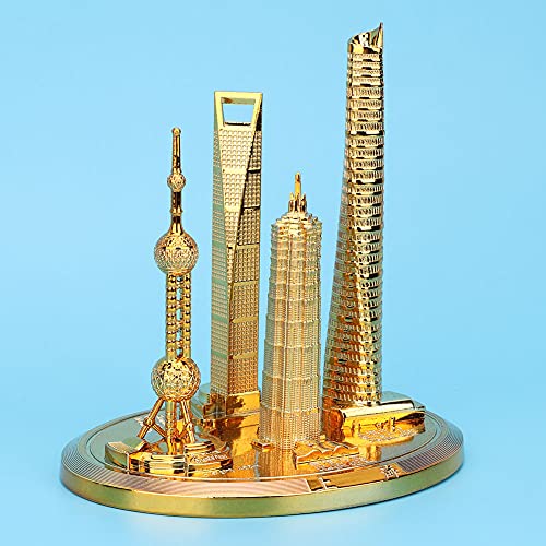 RASTKY Shanghai Oriental Pearl Tower-Modell, Zartes Galvanisiertes Gebäude, Souvenir für Büro, Schlafzimmer, Veranda, Bronze-Gold-Größenoptionen (Gold-Klein) von RASTKY