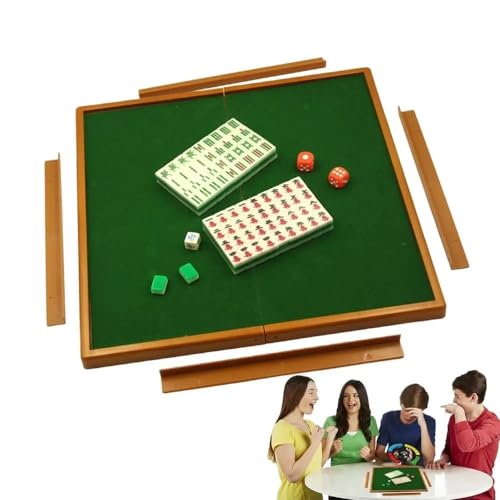 RATSTONE Mahjong，Mahjong Mahjong Set，Reise-Mahjong-Set mit klappbarem Mahjong-Tisch Tragbares lässiges Mahjong-Spiel-Set Langlebige Tischspiele für den Außenbereich Event Party Ausstattung von RATSTONE