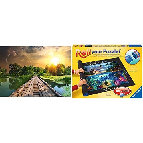 RAVENSBURGER PUZZLE 19538 - Mystisches Licht - 1000 Teile Puzzle für Erwachsene und Kinder ab 14 Jahren & Puzzlematte für Puzzles mit bis zu 300-1500 Teilen, Puzzleunterlage zum Rollen von Ravensburger