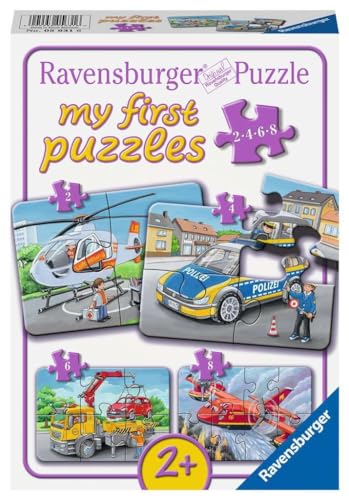 Ravensburger Kinderpuzzle - 05631 Meine Einsatzfahrzeuge - 2,4,6,8 Teile My First Puzzle für Kinder ab 2 Jahren von Ravensburger