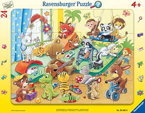 Ravensburger Kinderpuzzle - 05662 Im Tierkindergarten - 24 Teile Rahmenpuzzle für Kinder ab 4 Jahren mit Suchspiel von Ravensburger
