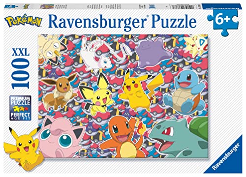 Ravensburger Kinderpuzzle 13338 - Bereit zu kämpfen! - 100 Teile XXL Pokémon Puzzle für Kinder ab 6 Jahren, Pokémon Geschenke von Ravensburger