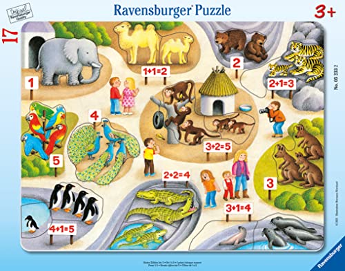 Ravensburger Kinderpuzzle - Erstes Zählen bis 5-8-17 Teile Rahmenpuzzle für Kinder ab 3 Jahren von Ravensburger