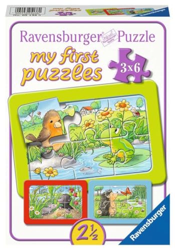 Ravensburger Kinderpuzzle - 05138 Kleine Gartentiere - My First Puzzle für Kinder ab 2,5 Jahren, mit 3x6 Teilen von Ravensburger