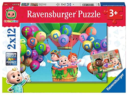 Ravensburger Kinderpuzzle 05628 - Lernen und Spielen - 2x12 Teile Cocomelon Puzzle für Kinder ab 3 Jahren von Ravensburger