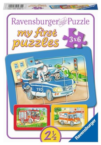 Ravensburger Kinderpuzzle - 05630 Tiere im Einsatz - 3x6 Teile Rahmenpuzzle für Kinder ab 2,5 Jahren, Erdtöne Oder Naturtöne von Ravensburger