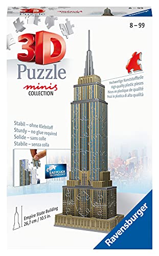 Ravensburger 3D Puzzle 11271 - Mini Empire State Building - Miniaturversion des berühmten Wahrzeichens aus New York zum Puzzeln in 3D - ab 8 Jahren von Ravensburger