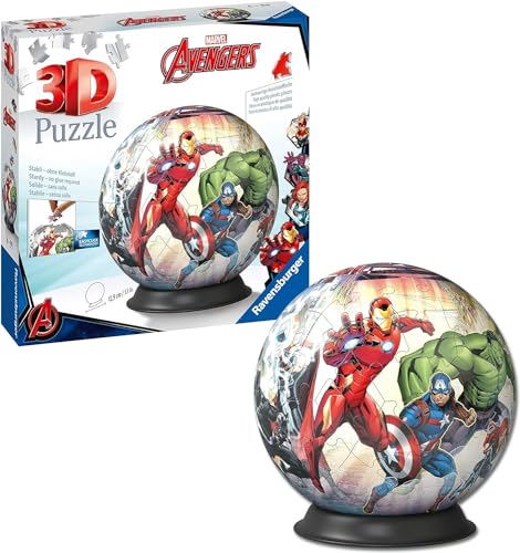 Ravensburger 3D Puzzle 11496 Marvel Avengers - 72 Teile - Puzzle-Ball für Fans von Hulk, Captain America, Iron Man und Co. - Marvel Geschenk ab 6 Jahren von Ravensburger