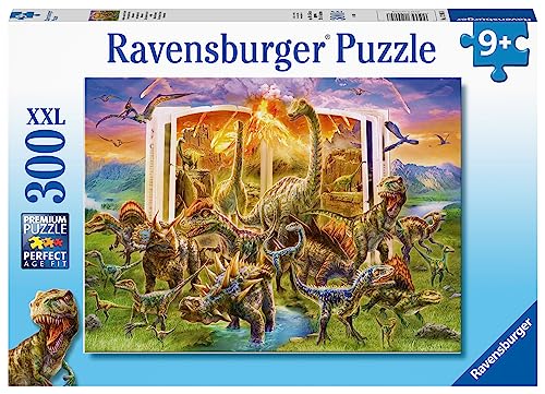 Ravensburger 12905 Animals - Dinosaurs Kinderpuzzle-12905 Lexikon der Urzeit- Dinosaurier- Puzzle für Kinder ab 9 Jahren, mit 300 Teilen im XXL-Format, Mehrfarbig, 20 x 14 von Ravensburger