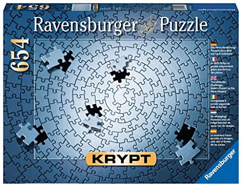 Ravensburger Puzzle 15964 - Krypt Puzzle Silber - Schweres Puzzle für Erwachsene und Kinder ab 14 Jahren, mit 654 Teilen von Ravensburger