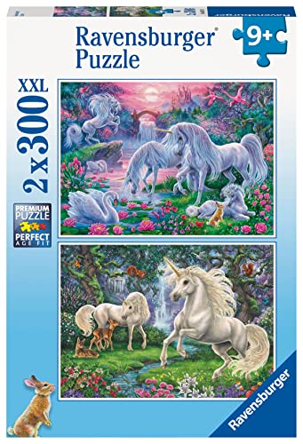 Ravensburger Puzzle 80570 - Einhörner - 2x 300 Teile Puzzle für Kinder und Erwachsene ab 9 Jahren [Exklusiv bei Amazon], White von Ravensburger