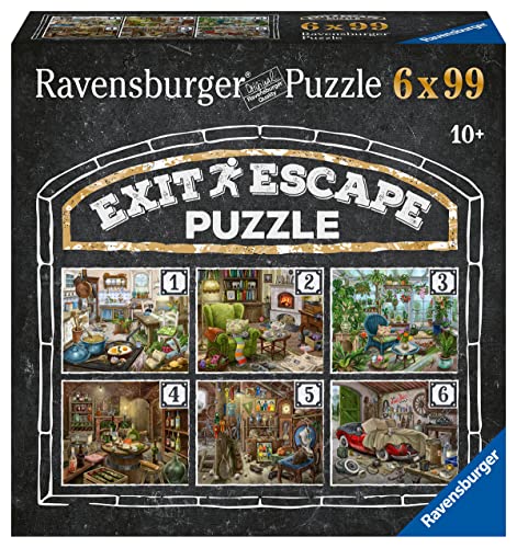 Ravensburger EXIT Puzzle - Das geisterhafte Gutshaus - 6X 99 Teile Puzzle für rätselbegeisterte Erwachsene und Kinder ab 10 Jahren [Exklusiv bei Amazon] von Ravensburger