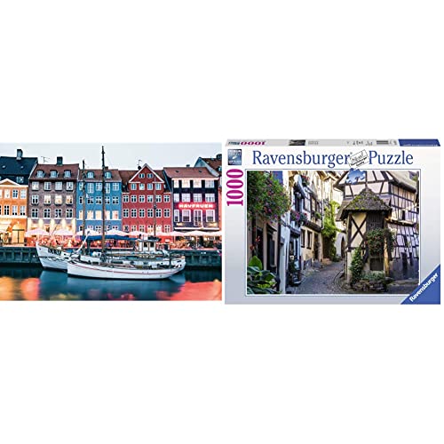 Ravensburger Puzzle Scandinavian Places 16739 - Kopenhagen, Dänemark - 1000 Teile Puzzle & 15257 - Egisheim im Elsass - 1000 Teile Puzzle für Erwachsene und Kinder ab 14 Jahren von Ravensburger