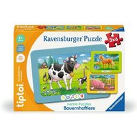 RAVENSBURGER 00229 tiptoi® Kinderpuzzle 3x6 Teile tiptoi® 3 erste Puzzles: Bauernhoftiere von RAVENSBURGER TIPTOI