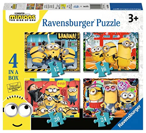 Ravensburger 5060 Minions 2 The Rise of Gru Puzzle für Kinder ab 3 Jahren, 10,2 cm Box (12, 16, 20, 24 Teile), Mehrfarbig, 19 x 14 x 0,2 cm von Ravensburger