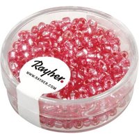 RAYHER 1405516 Rocailles, 2,6 mm ø, mit Silbereinzug, rosé, nicht waschbar, Dose 16g von RAYHER®