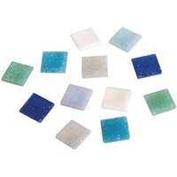 RAYHER 1453008 Mosaiksteine, Blau-Töne, 1x1cm, (ca.1300Stück), Eimer 1kg von RAYHER®