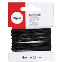 RAYHER 8909001 Gummifaden, 0,6mm ø, schwarz, Karte 5 m von RAYHER®