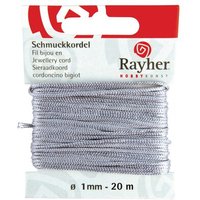 RAYHER 8947325 Schmuckkordel, grau, ø 1 mm, SB-Karte 20 m von RAYHER®