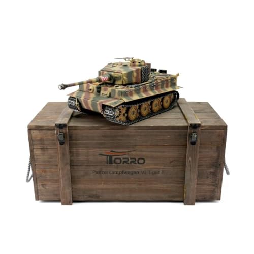 Torro 3818-D1 - Tiger I. Späte Ausführung Metall Profi-Edition BB Version Panzer Tarnlackierung von RC Toys Pleyer