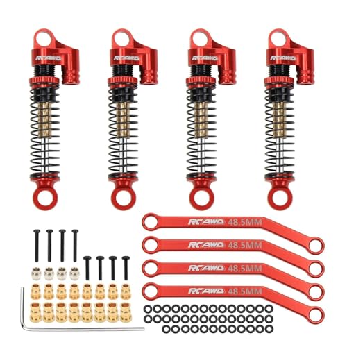 RCAWD Stoßdämpfer für FMS Eazyrc Roc Hobby Fcx24 1/24 1/18 Crawlers Upgrade-Teil (rot), 4 Stück von RCAWD