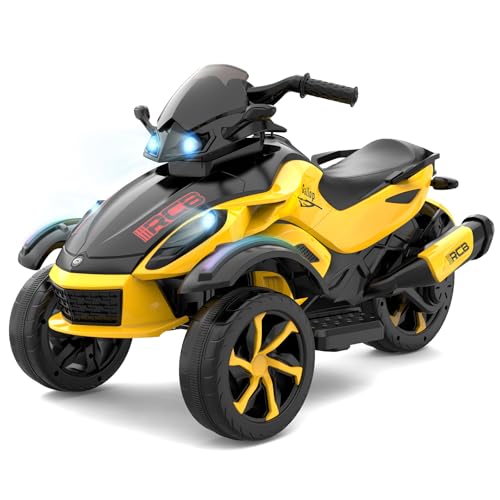 RCB 12V Elektro Motorrad Kinder, Motorrad mit 2 Motoren, 4km/h Geschwindigkeit, Bunte LED-Lichter, USB-Anschluss, viele Arten von Musik für die Früherziehung, das Beste elektrische Kinder-Motor RCB 12V Elektro Motorrad Kinder, Motorrad mit 2 Motoren, 4km/h Geschwindigkeit, Bunte LED-Lichter, USB-Anschluss, viele Arten von Musik für die Früherziehung, das Beste elektrische Kinder-Motor von RCB