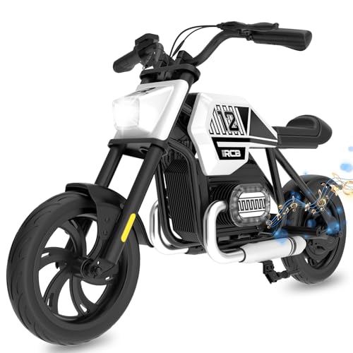 RCB R9 Kinder-Elektromotorrad, Elektro Motorrad mit Lautsprecher, 10/15/25KMH&15KM Reichweite, Stimmungsbeleuchtung, 12-Zoll-Luftreifen für Kinder 4+ Jahren RCB R9 Kinder-Elektromotorrad, Elektro Motorrad mit Lautsprecher, 10/15/25KMH&15KM Reichweite, Stimmungsbeleuchtung, 12-Zoll-Luftreifen für Kinder 4+ Jahren von RCB
