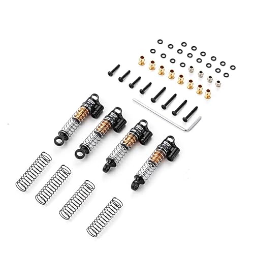 RCGOFOLLOW 1/24-Zoll-Unterdruck Stoßdämpfer aus Aluminiumlegierung für FCX24 Raupe, Hochfestes RC Autozubehör, Ersatzteile, 8 Stück, Schwarz von RCGOFOLLOW