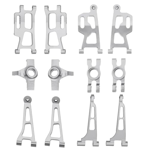 RCGOFOLLOW 12 Stück CNC gefräste vordere hintere Portalachse DIY Kit aus Aluminiumlegierung für 14210 14209 1/14 On Road Fahrzeuge RC Autozubehör, Silber von RCGOFOLLOW